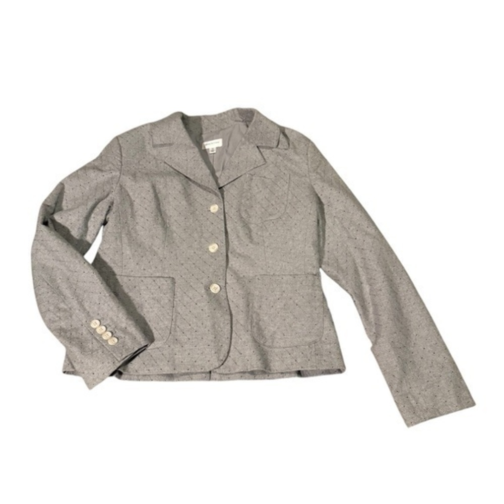 Grey Isaac Mizrahi embroidered detailed blazer coat